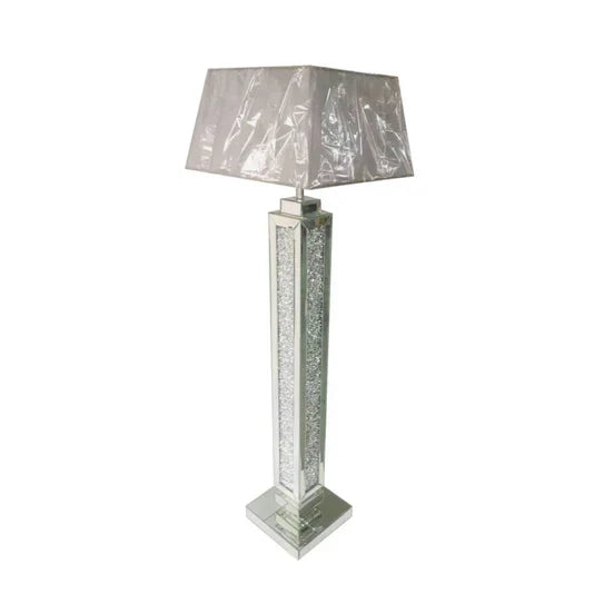 Radiant Tower: Mirrored Crystal Floor Lamp